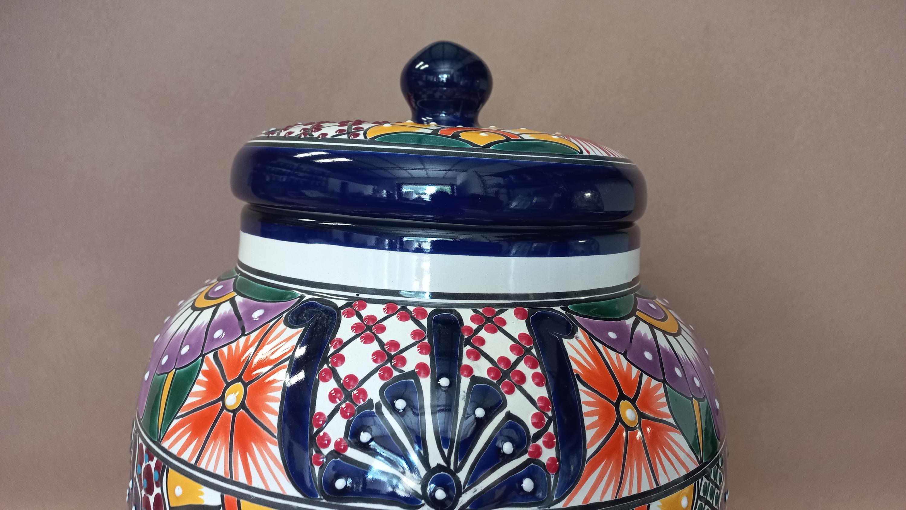 WATER CROCK Beverage Dispenser Mexican Talavera Pottery Container Cute ...