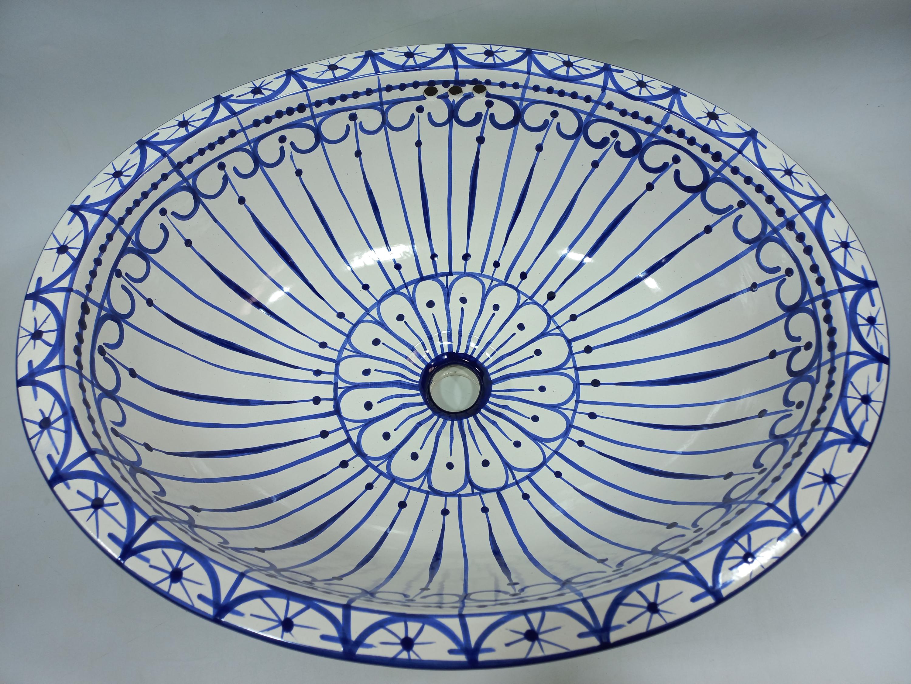 21" X 17" TALAVERA SINK drop in or undermount mexican bathroom handmade ceramic