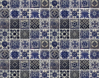 200 CERAMIC TILES blue & white desings Mexican handmade talavera tile backsplash mosaic 2 X 2"