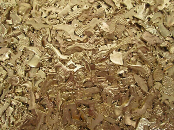 1000 MILAGROS wholesale lot gold and silver color mexican folk art 2 POUNDS