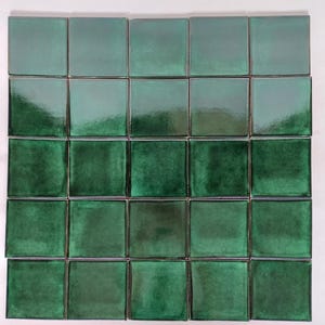 100 CERAMIC TILES GREEN Mexican handmade talavera tile backsplash mosaic 4 X 4&quot;