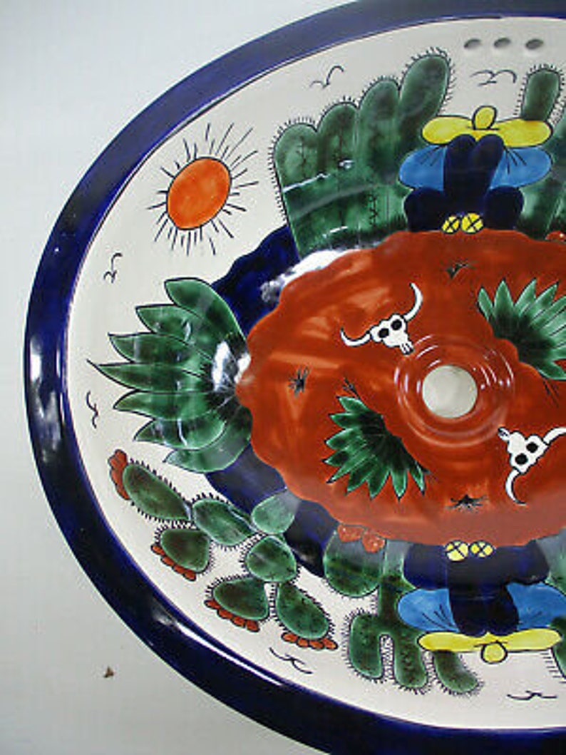 21 X 17 TALAVERA SINK drop in or undermount mexican bathroom handmade ceramic