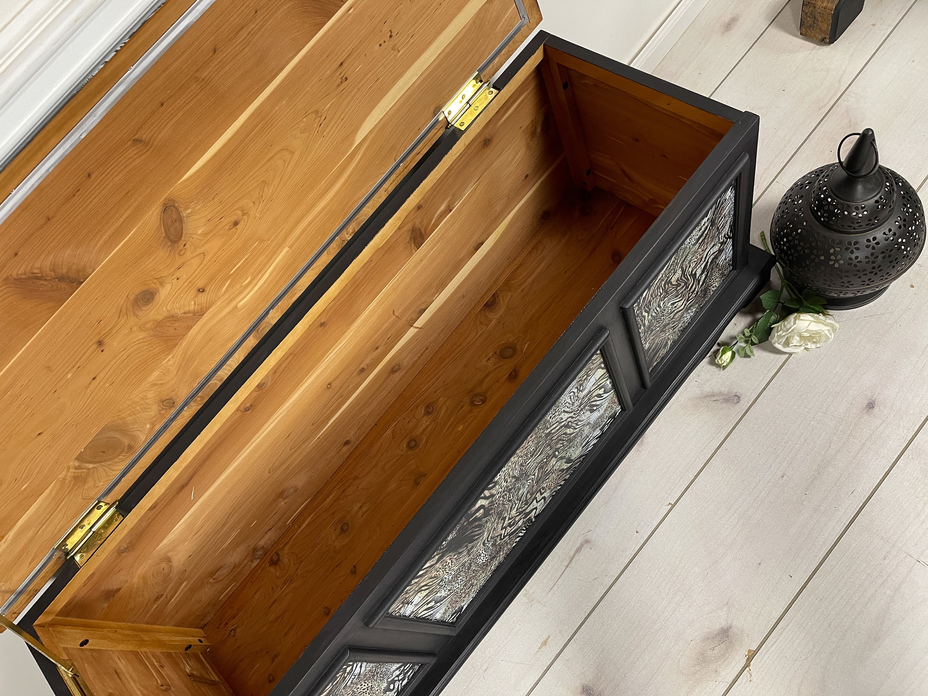 MCM Mid Century Modern Unique Black Blanket Chest. Treasure - Etsy