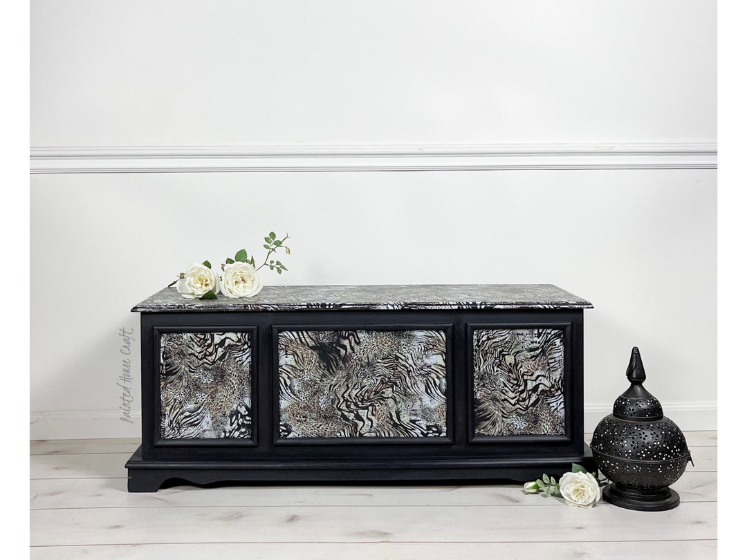 MCM Mid Century Modern Unique Black Blanket Chest. Treasure Chest. Toy Trunk. Kids Storage