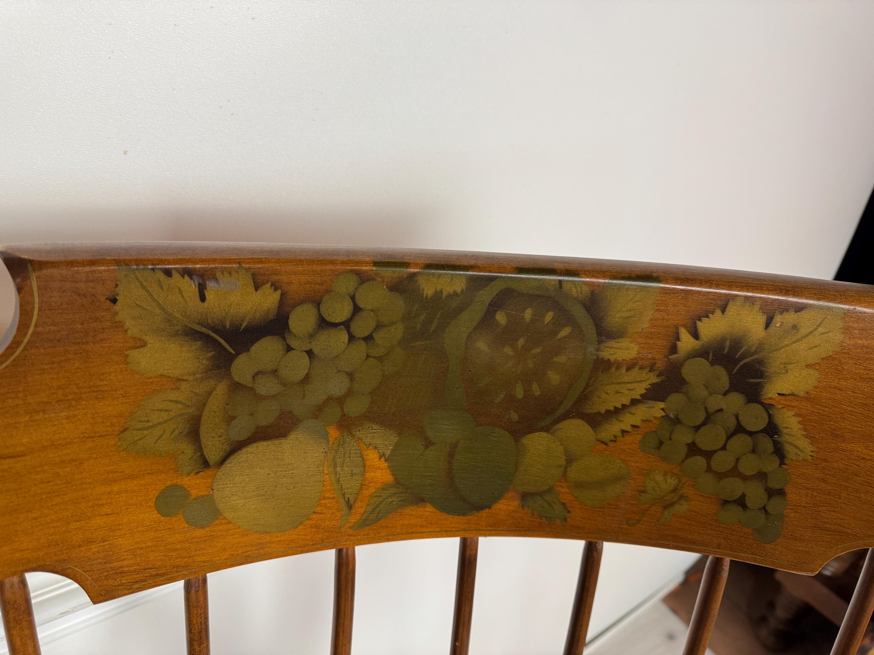 Antique Cherry Wood Rocking Chair - Hitchcock Style Stenciled Crest - Etsy
