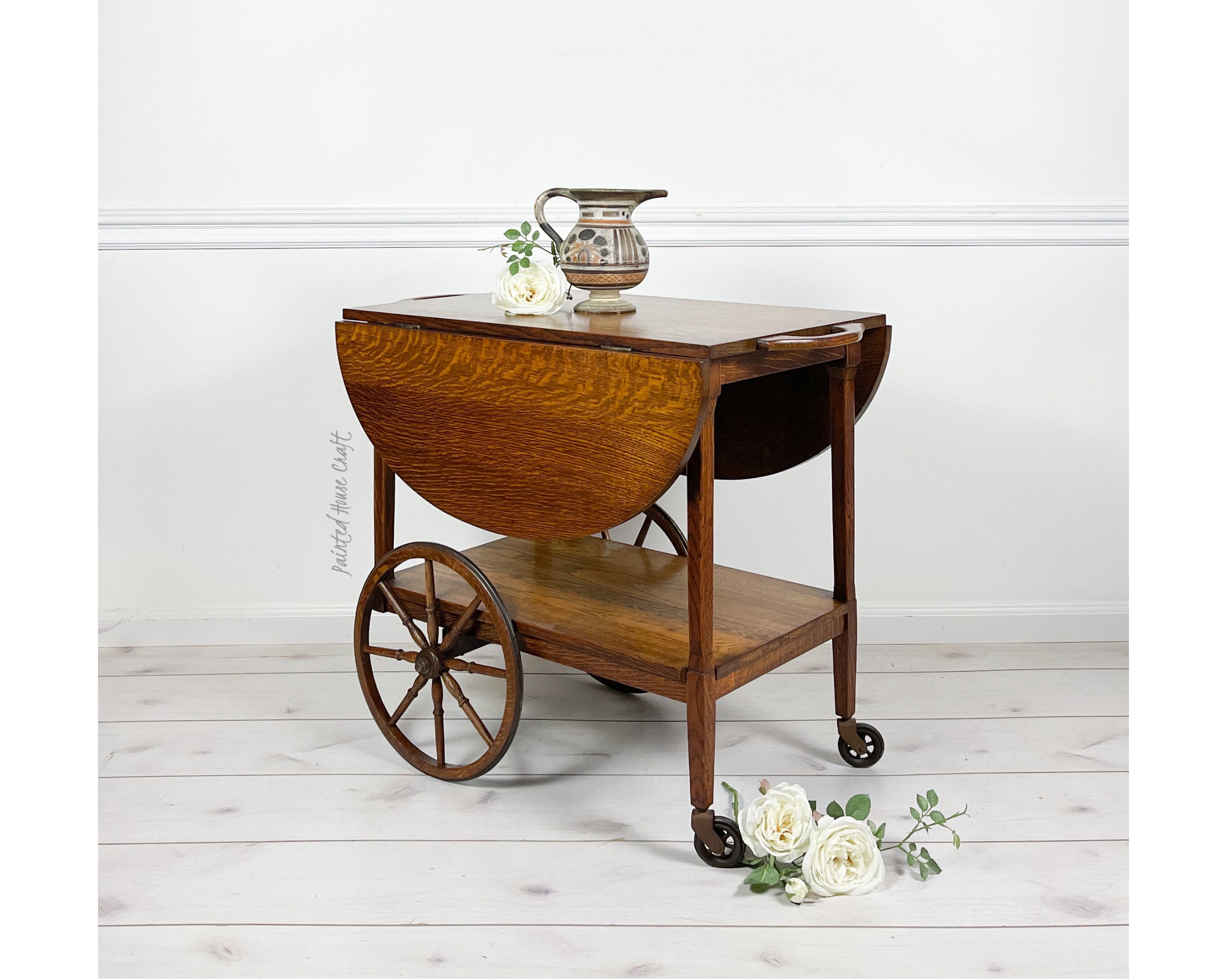 Antique drop 2024 leaf table cart