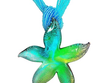 Murano Glass Starfish Necklace by Mystery of Venice, Murano Glass Starfish, Murano Glass Jewelry, Murano Glass Necklace, Glass Starfish