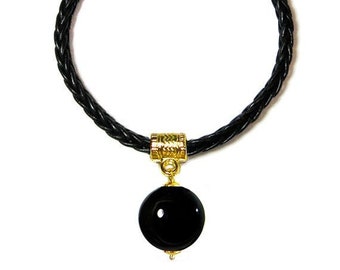 Murano Glass Bead Leather Bracelet ‘Onyx' by Mystery of Venice, Italy, Murano Glass Bracelet, Murano Glass Jewelry, Murano Leather Bracelet