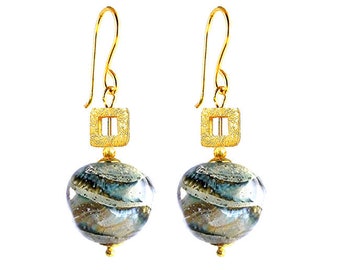 Murano Glass Earrings by Mystery of Venice ‘Gaia Gold’, Murano Glass Earrings, Murano Glass Jewelry, Murano Glass, Gaia Jewelry,