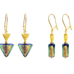 Murano Glass Pyramid Earrings Venetian Pyramid' by Mystery of Venice, Murano Glass Earrings, Murano Glass Jewelry, Venetian Glass Earrings image 3