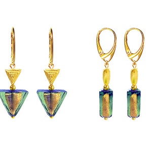 Murano Glass Pyramid Earrings Venetian Pyramid' by Mystery of Venice, Murano Glass Earrings, Murano Glass Jewelry, Venetian Glass Earrings image 4