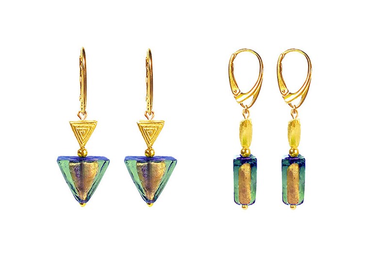 Murano Glass Pyramid Earrings Venetian Pyramid' by Mystery of Venice, Murano Glass Earrings, Murano Glass Jewelry, Venetian Glass Earrings image 4