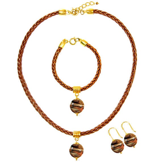 Collier Vintage Multicolore Style Murano - Longueur 47 Cm, Pierres, Bon état, Look Bohème