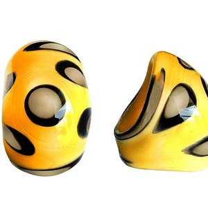 Murano Glass Ring ‘Amber Polka Dot’ by Mystery of Venice, Murano Glass Ring, Murano Glass Jewelry, Glass Ring, Glass Rings, Bague Verre