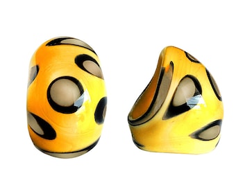 Murano Glass Ring ‘Amber Polka Dot’ by Mystery of Venice, Murano Glass Ring, Murano Glass Jewelry, Glass Ring, Glass Rings, Bague Verre