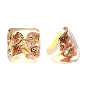 Murano Glass Ring ’Giza by Mystery of Venice' Ivory Glass with Goldleaf, Murano Glass Ring, Murano Glass Jewelry, Glass Ring, Glass Rings