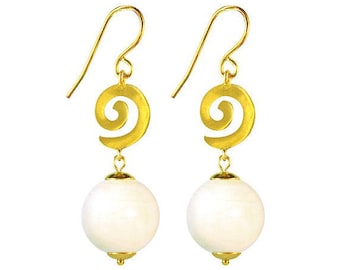 Murano Glass Earrings 'Gold Spiral’ by Mystery of Venice, Murano Glass Earrings, Murano Glass Jewelry, Murano Glass, Greek Earrings