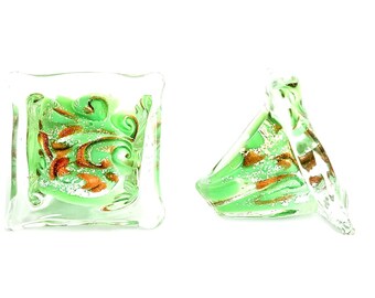 Murano Glass Ring by Mystery ofVenice ’Quadro', Murano Glass Ring, Murano Glass Jewelry, Glass Ring, Glass Rings, Bague Verre, Murano Glass