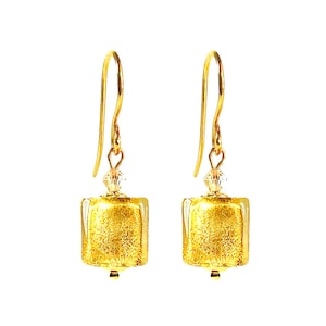 Murano Glass Earrings by Mystery of Venice ’Summer Gold&#39;, Murano Glass Earrings, Murano Glass Jewelry, Glass Jewelry, Dainty Earrrings