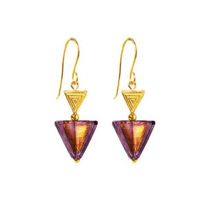 Murano Glass Pyramid Earrings ‘Venetian Pyramid&#39; by Mystery of Venice, Murano Glass Earrings, Murano Glass Jewelry, Venetian Glass Earrings
