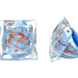 Murano Glass Ring by Mystery ofVenice ’Quadro', Murano Glass Ring, Murano Glass Jewelry, Glass Ring, Glass Rings, Bague Verre, Murano Glass