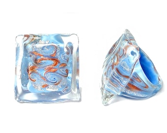 Murano Glass Ring by Mystery ofVenice ’Quadro', Murano Glass Ring, Murano Glass Jewelry, Glass Ring, Glass Rings, Bague Verre, Murano Glass