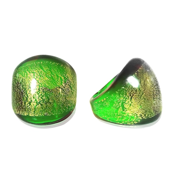 Bague en verre de Murano 'Emerald Jewel' par Mystery of Venice