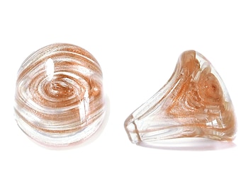 Murano Glass Ring ‘Crystal Spiral’ by Mystery of Venice, Murano Glass Ring, Glass Ring, Murano Glass Jewelry, Transparent Glass Ring,