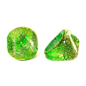 Murano Glass Ring ’Emerald Jewel’ by Mystery of Venice, Murano Glass Jewelry, Glass Ring, Murano Glass, Green Glass Ring, Bague Verre Murano