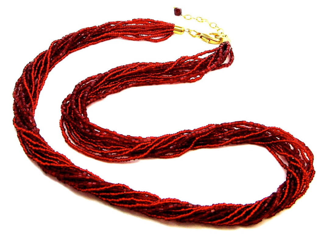Murano Glass Seed Bead Necklace by Mystery of Venice Etsy