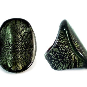 Murano Glass Ring ’Iron Flat Top’ by Mystery of Venice, Murano Glass Jewelry, Glass Ring, Glass Rings, Murano Glass, Murano Glass Gift