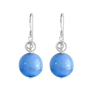 Murano Glass Earrings ’Blue Spiral’ by Mystery of Venice, Murano Earrings, Murano Glass Earrings, Murano Glass Jewelry, White Earrings