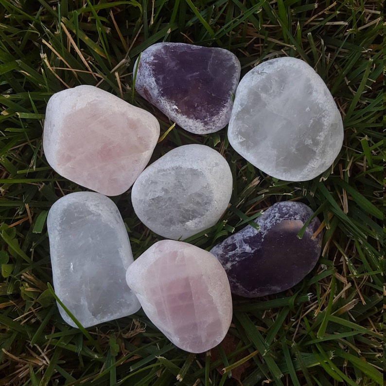Rose Quartz Amethyst Clear Quartz Seer Stone Emma Egg Window Etsy