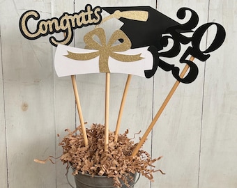 2025 Graduation Centerpiece Sticks, Graduation Party Decorations, Table Decor Graduation, Graduation Centerpieces, Class of 2025 Decorations