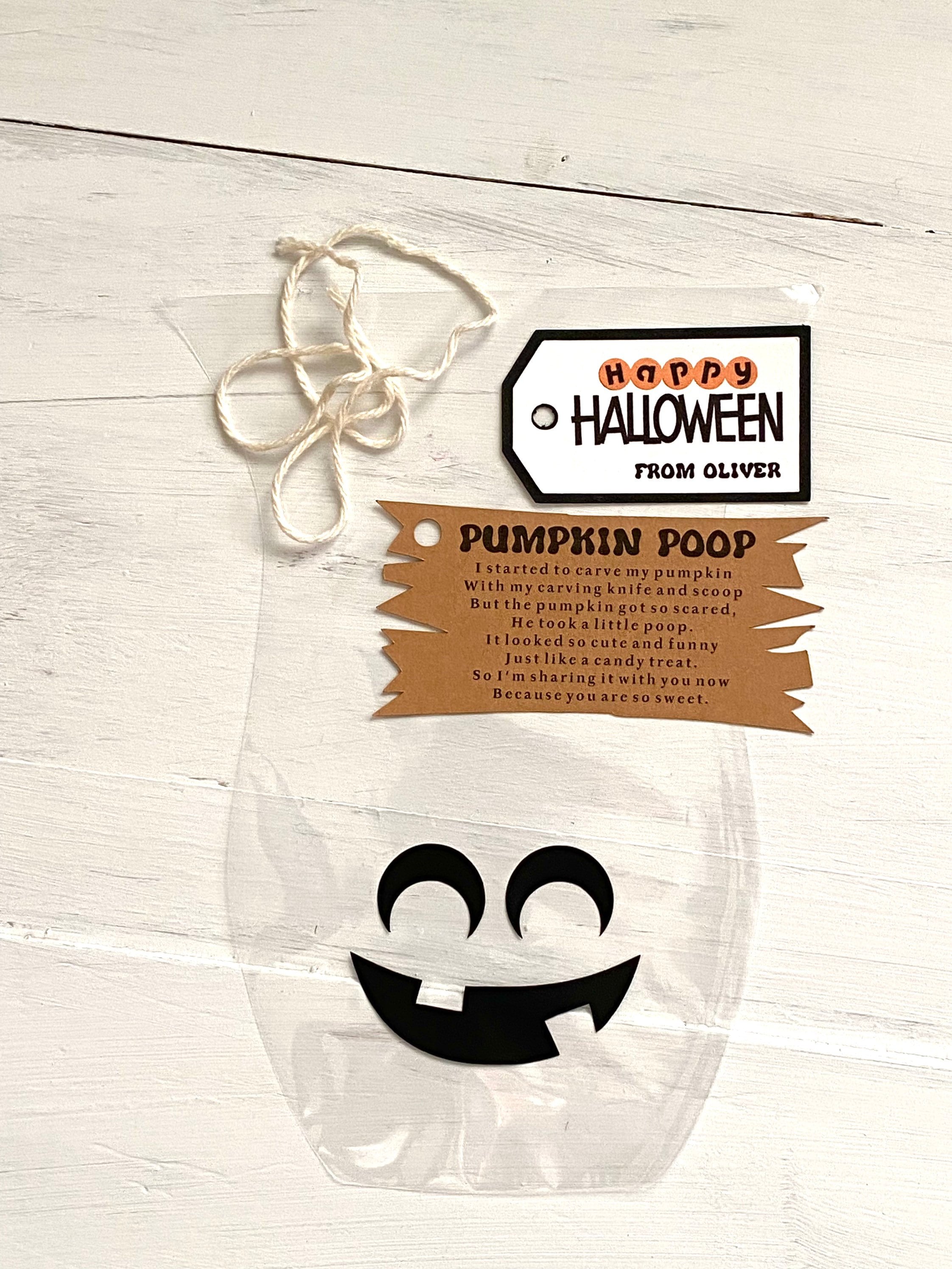 Halloween Party Favors For Kids, Halloween Favors, Halloween Favor Tags, Halloween Treat Bags For Class, Pumpkin Poop