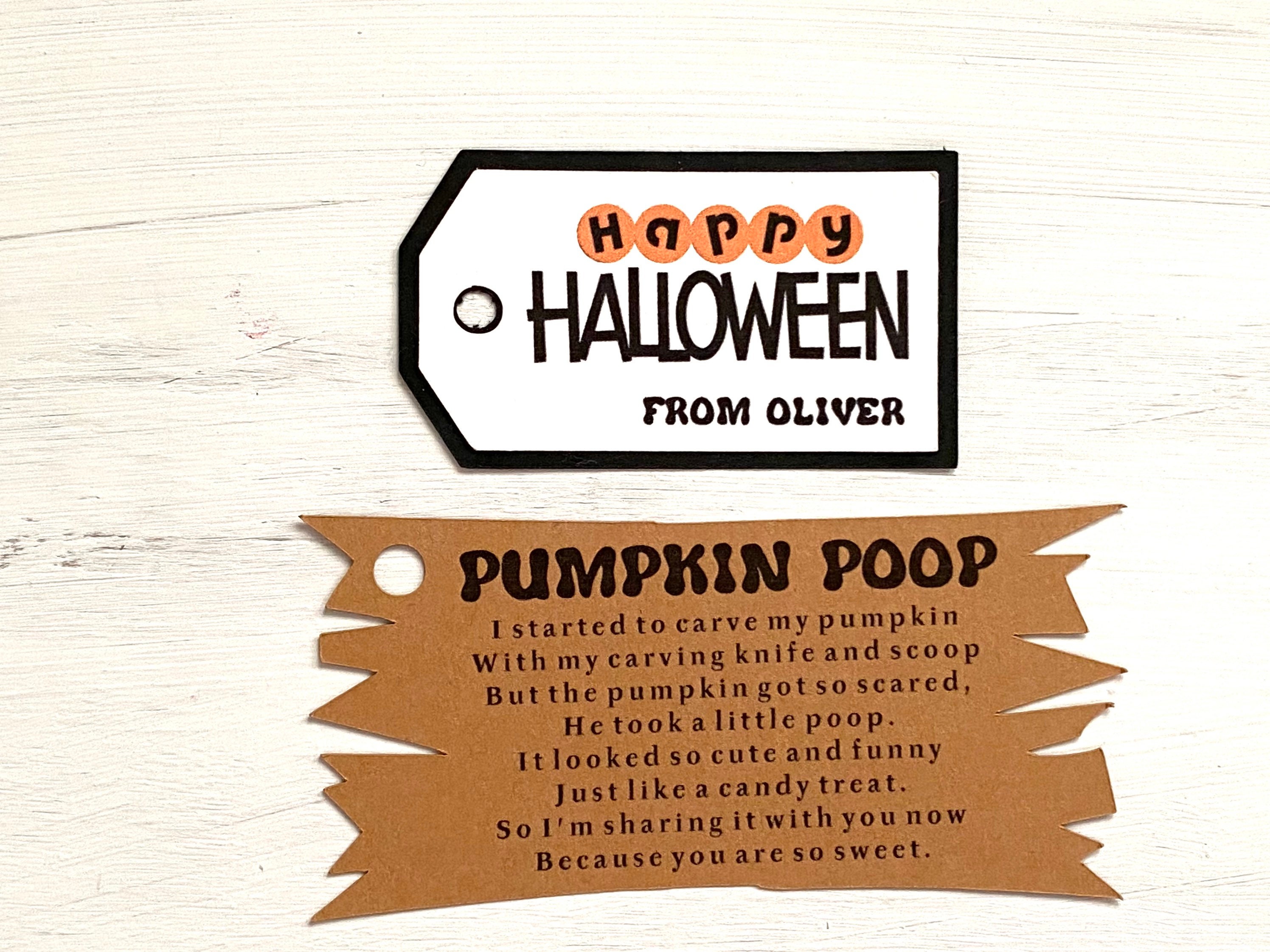 Halloween Party Favors For Kids, Halloween Favors, Halloween Favor Tags, Halloween Treat Bags For Class, Pumpkin Poop