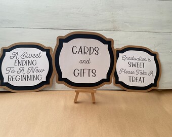 Graduation Table Decorations, Candy Table Sign, Graduation Party Decorations, Candy Bar Sign, Set of 3, Customization Free Of Charge