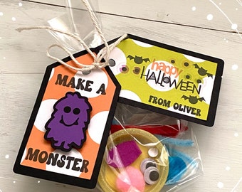 Halloween Party Favors For Kids, Halloween Favors, Halloween Make A Monster Kit, Halloween Treat Bags For Class, Halloween Sensory Kit