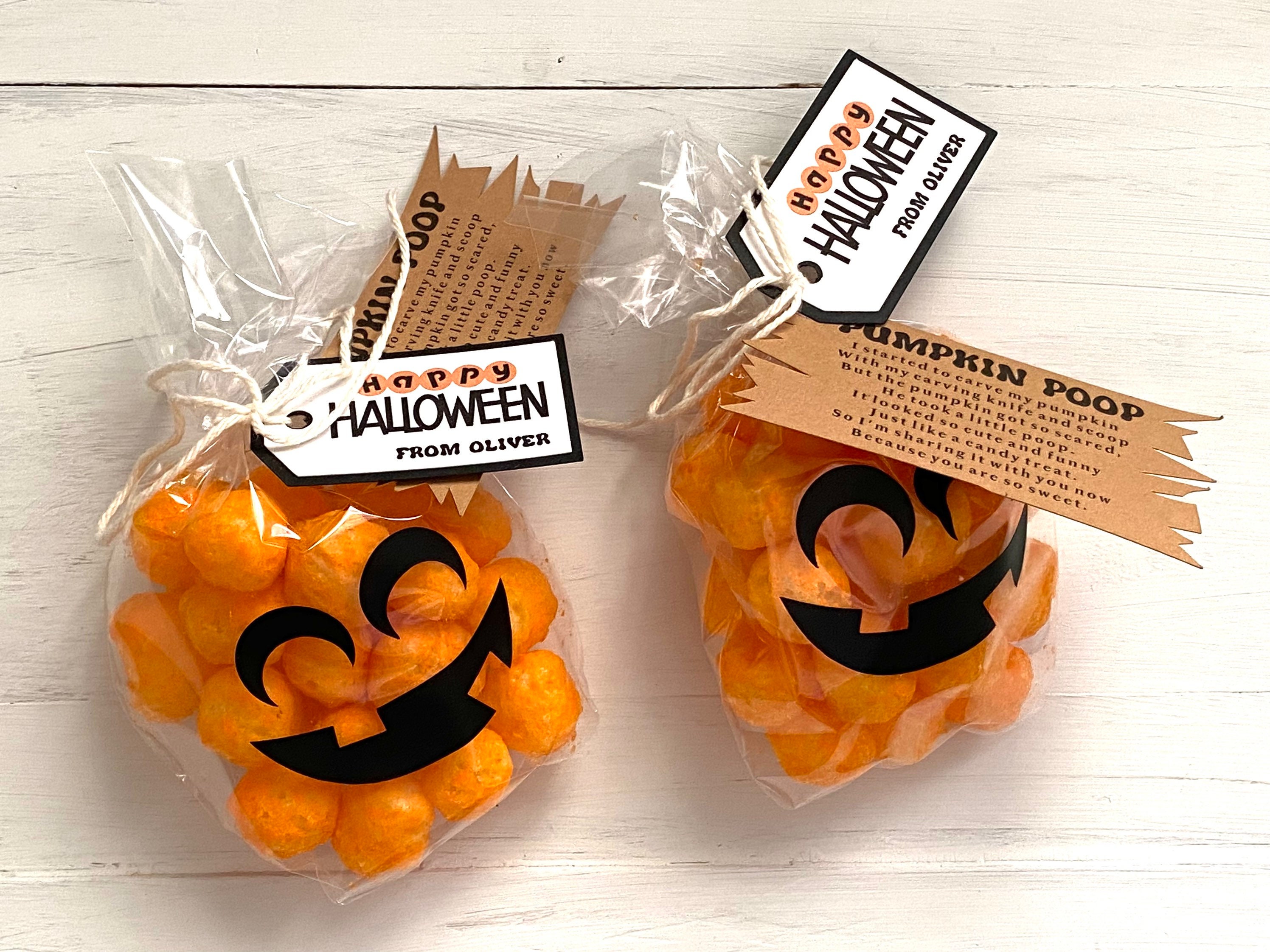 Halloween Party Favors For Kids, Halloween Favors, Halloween Favor Tags, Halloween Treat Bags For Class, Pumpkin Poop