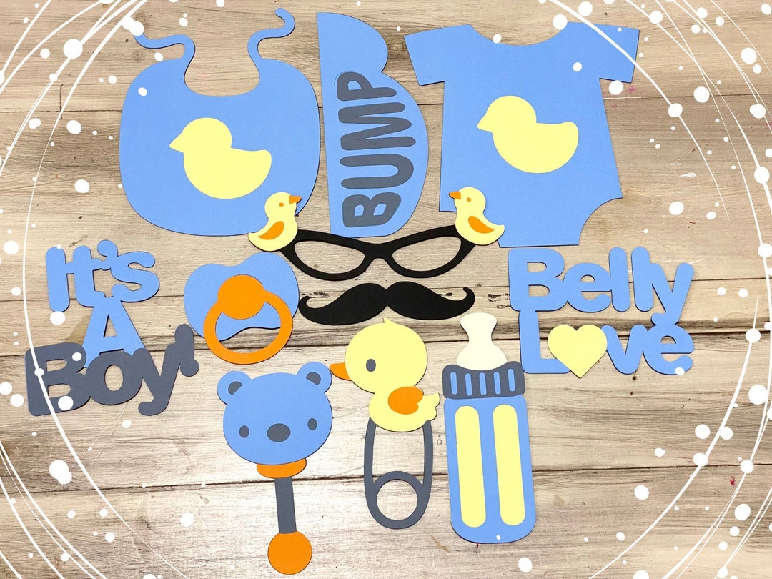 Baby Boy Photo Booth Props, Baby Shower Centerpiece Boy, Baby Boy