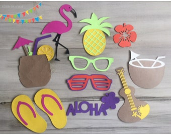 Photo Booth Props ~ Luau Party Decorations, Tropical Party Decor, Pool Party Decorations, Hawaiian Party Decor