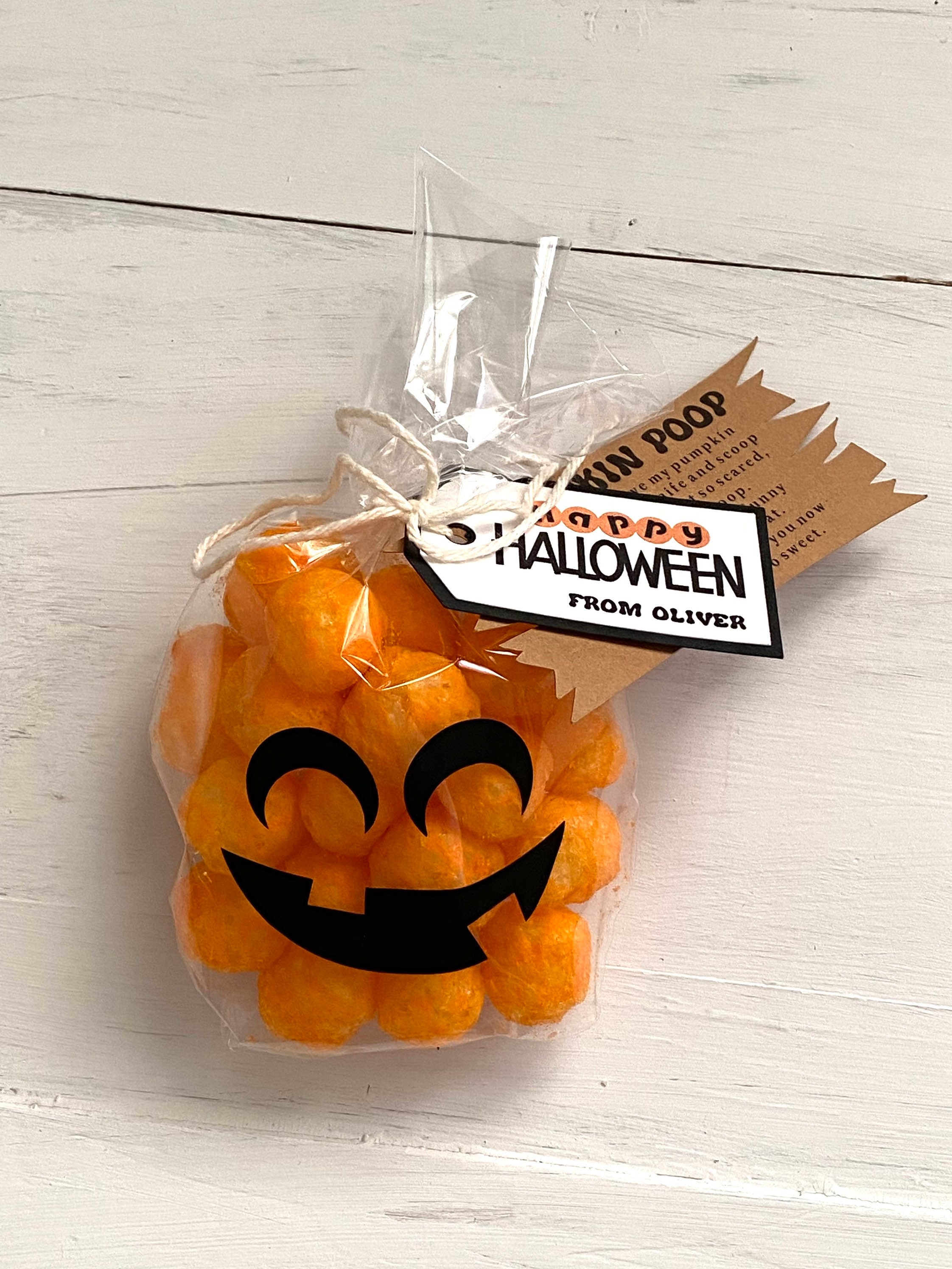 Halloween Party Favors For Kids, Halloween Favors, Halloween Favor Tags, Halloween Treat Bags For Class, Pumpkin Poop