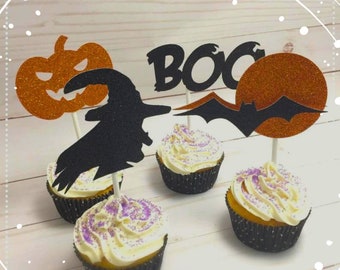 Halloween Party Decorations, Halloween Cupcake Toppers, Halloween Wedding Decor, Halloween Centerpiece, Halloween Baby Shower Decorations