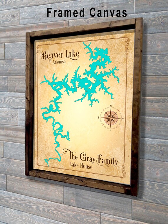 Framed Lake Decor House Personalized Map Image 0