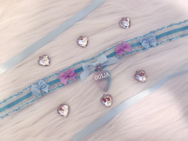 READY TO SHIP Ouija Spooky Cute Pastel Goth Ruffle Simple Stretchy Kawaii Pastel Day Choker