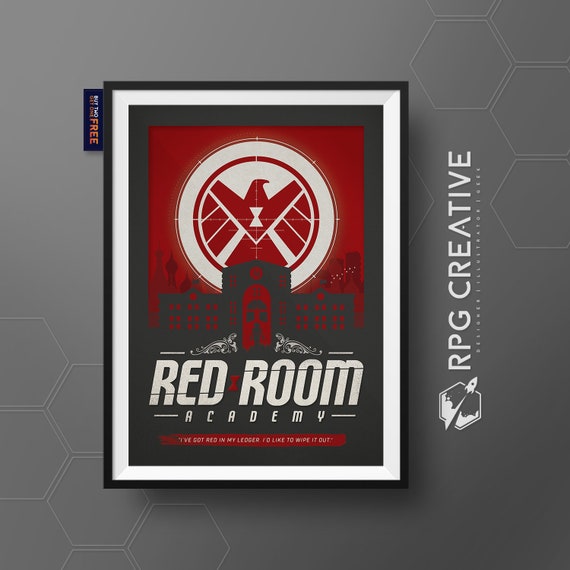 Red Room Academy Schwarze Witwe Marvel Poster Geek Poster Digitaldruck Avengers Natasha Romanoff