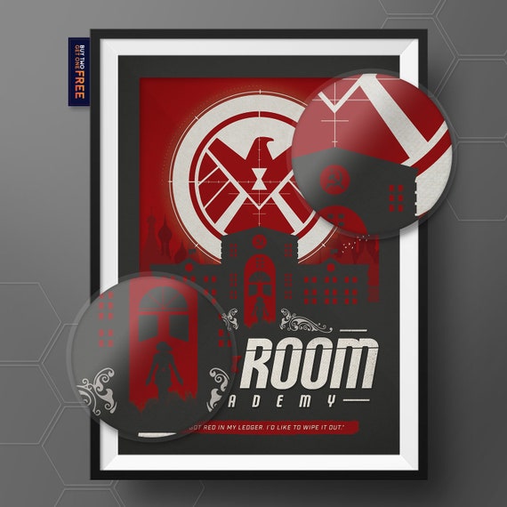 Red Room Academy Black Widow Marvel Poster Geek Poster Digital Print Avengers Natasha Romanoff