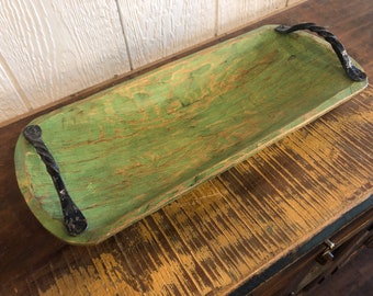 Resin Wood Look Rectangular Trough Bowl--Rustic--Farmhouse--Display