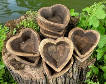 Wholesale Bundle of 10 - Mini Heart Bowls Stained Style B - Candle Ready