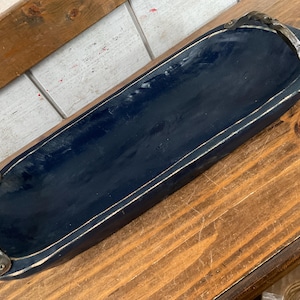 Rustic * Bowl * Navy with Handles